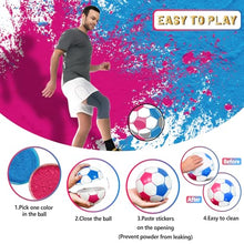 Load image into Gallery viewer, Gender Reveal Soccer Ball – Blue &amp; Pink Powder Explosion Ball
