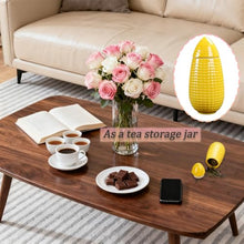 Load image into Gallery viewer, Yellow Ceramic Corn Cob Food Storage Jar – Sealed Kitchen Canister with Lid
