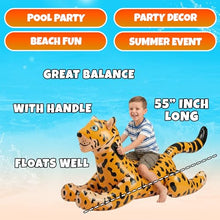 Load image into Gallery viewer, Leopard Ride-On Pool Float – Kids Inflatable Animal Float
