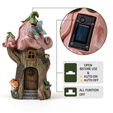 Load image into Gallery viewer, Solar Mushroom House &amp; Gnome Figurine – Hand-Sculpted Waterproof Garden Light
