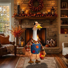 Load image into Gallery viewer, Harvest Scarecrow Porch Goose Outfit – Fall Costume Set for 23-Inch Porch Geese
