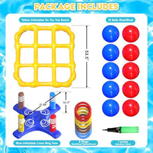 Load image into Gallery viewer, Inflatable Pool Party Games Set – Tic Tac Toe &amp; Ring Toss
