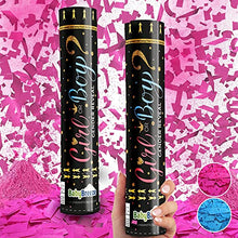 Load image into Gallery viewer, Gender Reveal Confetti Cannons – Pink Powder &amp; Confetti Poppers
