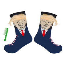 Load image into Gallery viewer, Funny Donald Trump 3D Hair Socks | Novelty Political Humor Gag Gift
