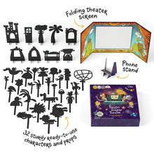 Load image into Gallery viewer, Shadow Puppet Theater – 32 Puppets + Story App (Ages 3–8)
