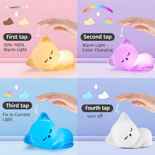 Load image into Gallery viewer, Cat Night Light for Kids – 16-Color Squishy Silicone Lamp
