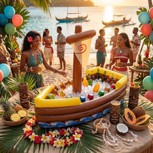 Load image into Gallery viewer, Inflatable Cooler Boat – Hawaiian Floating Drink Tub for Parties
