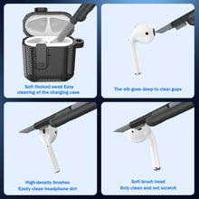 Load image into Gallery viewer, AirPods 1 &amp; 2 Case with Cleaning Kit – Locking Armor (Black)

