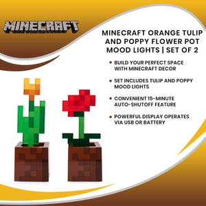 Minecraft Tulip & Poppy Mood Lights - Gifteee Unique & Unusual gifts, Cool gift ideas