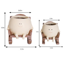 Load image into Gallery viewer, Rocking Chair Smiling Face Planter | Quirky Resin Succulent Head Pot
