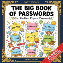 Load image into Gallery viewer, Not-Books: The Big Book of Passwords By Admin Admin - The Definitive Guide to Account Security | Funny Cybersecurity &amp; IT Prank Gift
