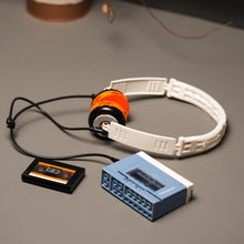 Load image into Gallery viewer, 1970s Retro Cassette Player &amp; Headphones Building Block Set
