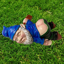 Load image into Gallery viewer, MINICAR Drunk Sprawled Garden Gnome Statue – Funny Naughty Lawn &amp; Desk Figurine
