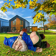Load image into Gallery viewer, MINICAR Drunk Sprawled Garden Gnome Statue – Funny Naughty Lawn &amp; Desk Figurine
