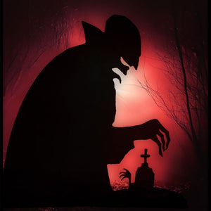 Halloween Shadow Light Silhouette Decoration - Spooky Shadow Caster with Red Light