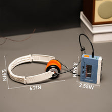 Load image into Gallery viewer, 1970s Retro Cassette Player &amp; Headphones Building Block Set
