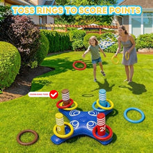 Load image into Gallery viewer, Inflatable Pool Party Games Set – Tic Tac Toe &amp; Ring Toss
