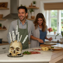 Load image into Gallery viewer, Skull Knife Holder – Gothic Kitchen Knife Block &amp; Decor
