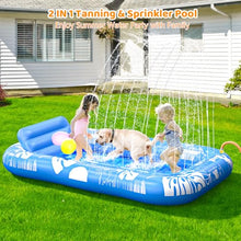 Load image into Gallery viewer, Tanning Pool with Sprinkler – Inflatable Sun Lounge for 2
