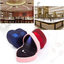 Load image into Gallery viewer, Heart Ring Box with LED Light – Velvet, Red
