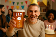 Load image into Gallery viewer, Funny 49 + 1 Middle Finger 50th Birthday Pint Glass | 16oz Gag Gift
