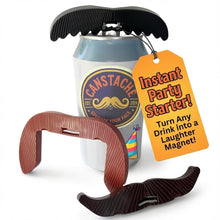 Load image into Gallery viewer, Clip-On Can Mustache – Funny Drink Party Gag Gift
