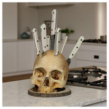 Load image into Gallery viewer, Skull Knife Holder – Gothic Kitchen Knife Block &amp; Decor

