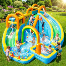 Load image into Gallery viewer, Inflatable Water Slide Bounce House – Backyard Splash Park for Kids
