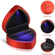 Load image into Gallery viewer, Heart Ring Box with LED Light – Velvet, Red
