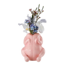 Load image into Gallery viewer, Raw Chicken Vase – Funny Pink Ceramic Planter Gag Gift
