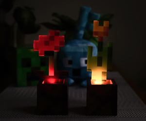 Minecraft Tulip & Poppy Mood Lights - Gifteee Unique & Unusual gifts, Cool gift ideas