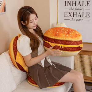 Cheeseburger Plush Pillow – 16.5" Food Cushion