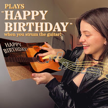 Load image into Gallery viewer, Interactive Strumming Guitar Birthday Card | Musical Greeting Card
