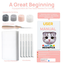 Load image into Gallery viewer, Needle Felting Cat Kit – Realistic DIY Craft for Beginners
