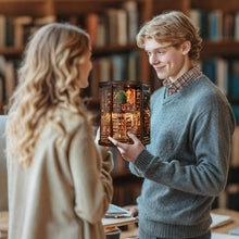Load image into Gallery viewer, Wisdom Rings DIY Wooden Book Nook Kit | Miniature Light-Up Library Diorama
