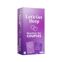 Load image into Gallery viewer, Let's Get Deep Couples Card Game | Romantic Conversation Starters &amp; Questions
