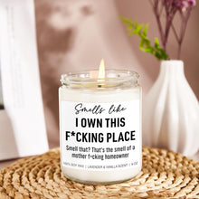 Load image into Gallery viewer, Funny Lavender &amp; Vanilla Scented Soy Candle | 9oz Aromatherapy Gift
