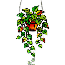 Load image into Gallery viewer, Plant Leaf Stained Glass Suncatcher Window Hanging
