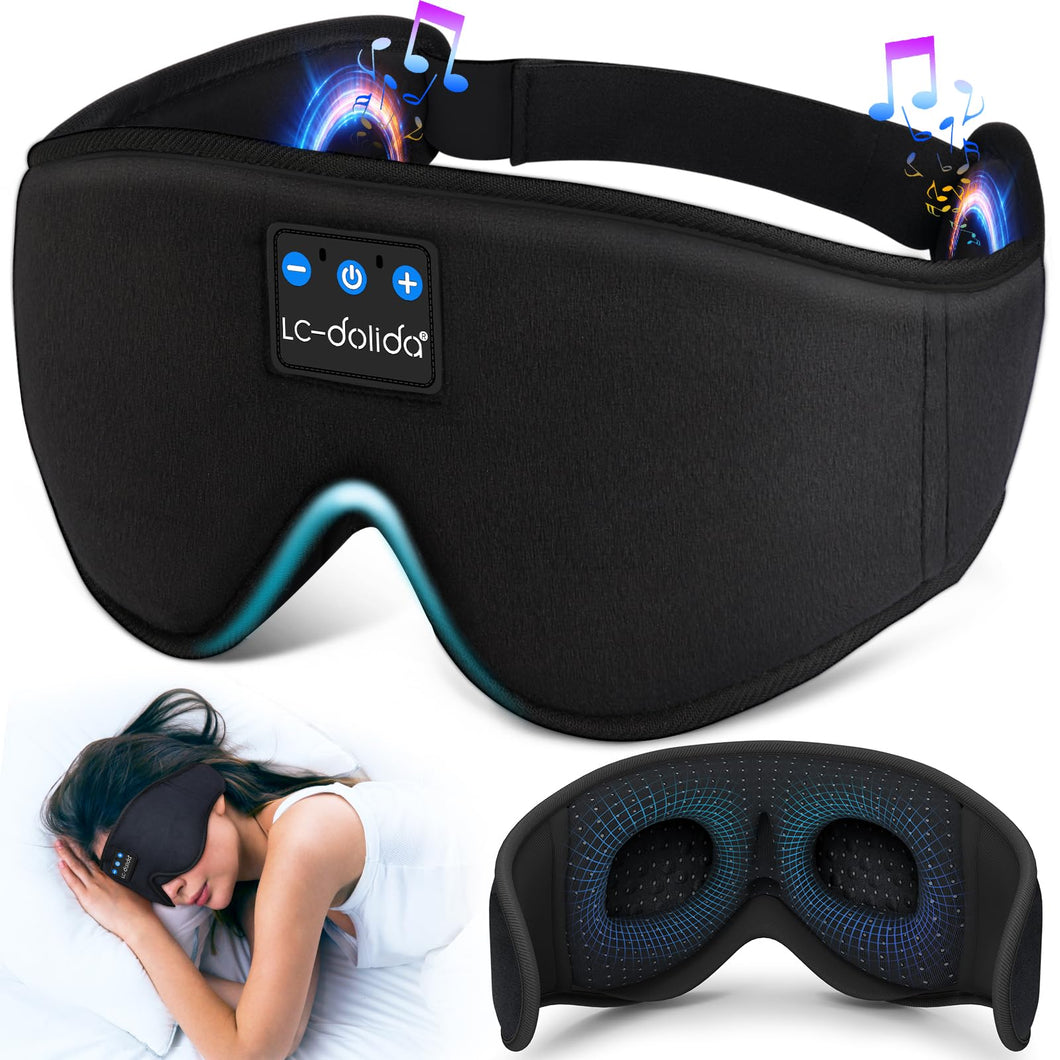 Bluetooth Sleep Mask with Ultra-Thin Speakers – 3D Eye Cover