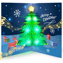 Load image into Gallery viewer, Musical Flashing 3D Christmas Card
