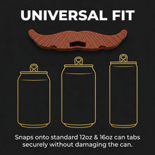 Load image into Gallery viewer, Clip-On Can Mustache – Funny Drink Party Gag Gift
