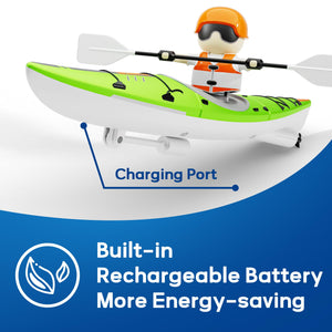 Kids RC Kayak Boat with Lights – Green