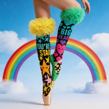 Load image into Gallery viewer, Tutu Lace Whimsical Rainbow Knee-High Socks
