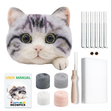 Load image into Gallery viewer, Needle Felting Cat Kit – Realistic DIY Craft for Beginners
