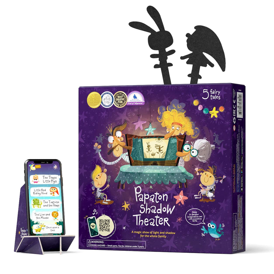 Shadow Puppet Theater – 32 Puppets + Story App (Ages 3–8)