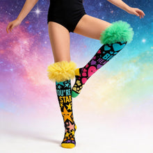 Load image into Gallery viewer, Tutu Lace Whimsical Rainbow Knee-High Socks
