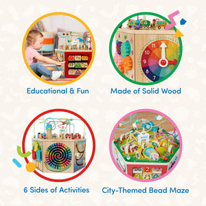 7-Sided Wooden Activity Center