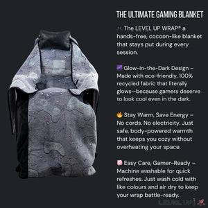 Glow-in-the-Dark Gaming Chair Blanket with Hood – Cosmic Controllers