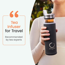 Load image into Gallery viewer, Pure Zen Tea Glass Infuser Travel Mug | 13oz Leakproof Loose Leaf Tumbler
