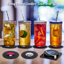 Load image into Gallery viewer, Retro Vinyl Record Drink Coasters with Player Holder | Music Lover Gift Set
